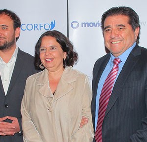 FICVALDIVIA: Raúl Camargo, director del evento; ministra de Cultura Claudia Barattini; y Óscar Reyes del CNTV