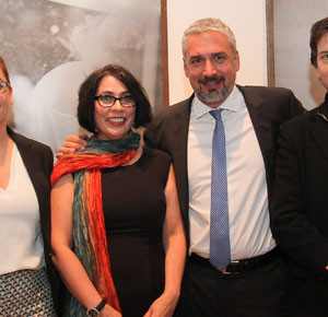 Florencia Lowenthal, directora GGM; Dermis Pérez, curadora “Nosotras”; Ministro Ernesto Ottone y Andrés Duprat, director del Museo Nacional de Bellas Artes de Buenos Aires.