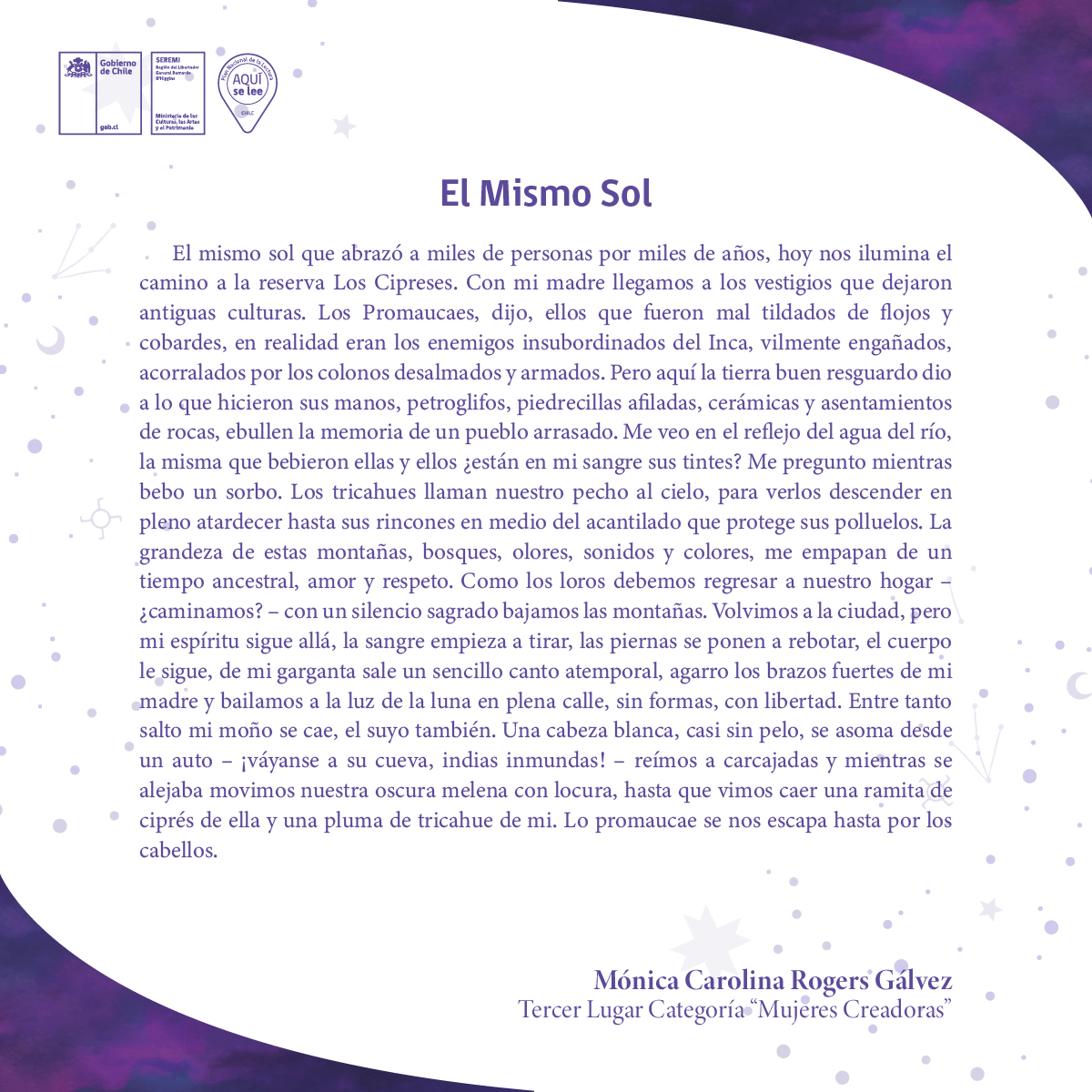 Tercer lugar, categoría Mujeres Creadoras