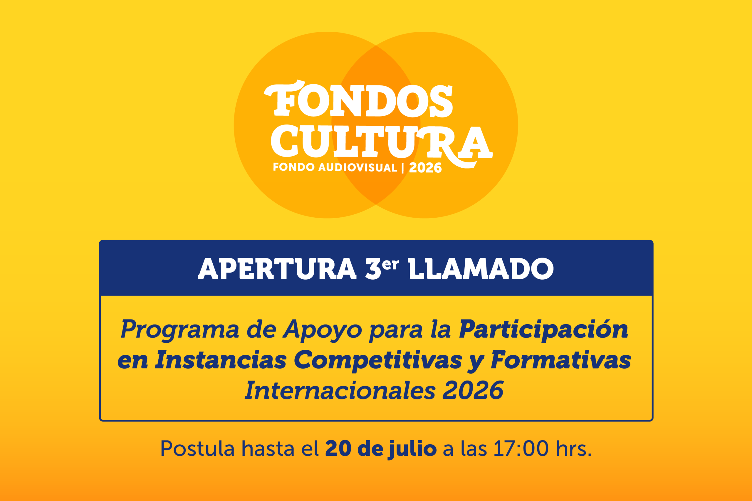 Apoyo para la participación en instancias competitivas e instancias formativas internacionales del Fondo Audiovisual – Tercer llamado