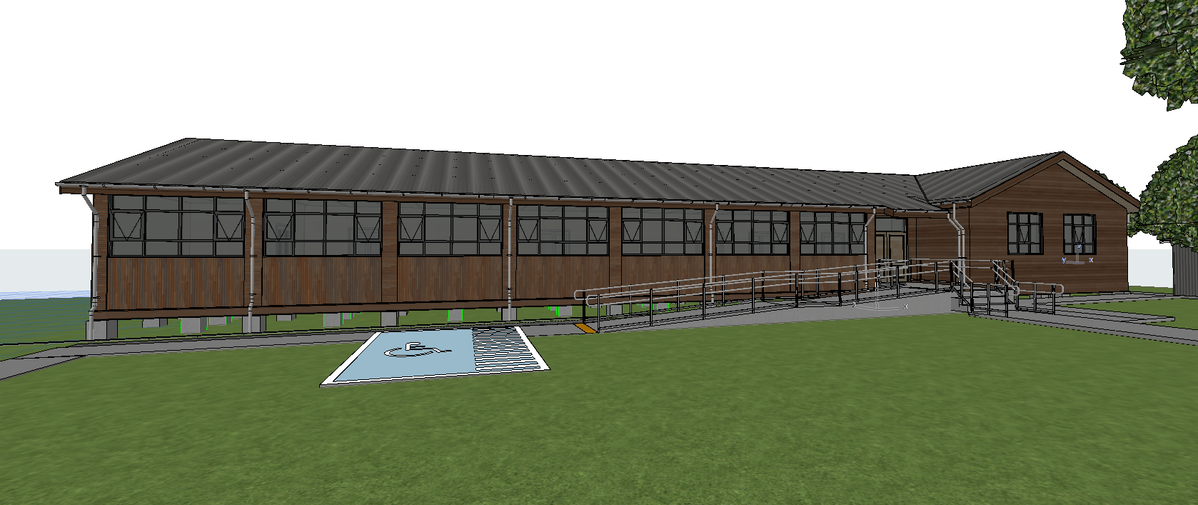 Foto superior se aprecia el nuevo diseño de la Escuela Lingue de Rilán en Castro y en la inferior , el estado actual del establecimiento educaciomal.