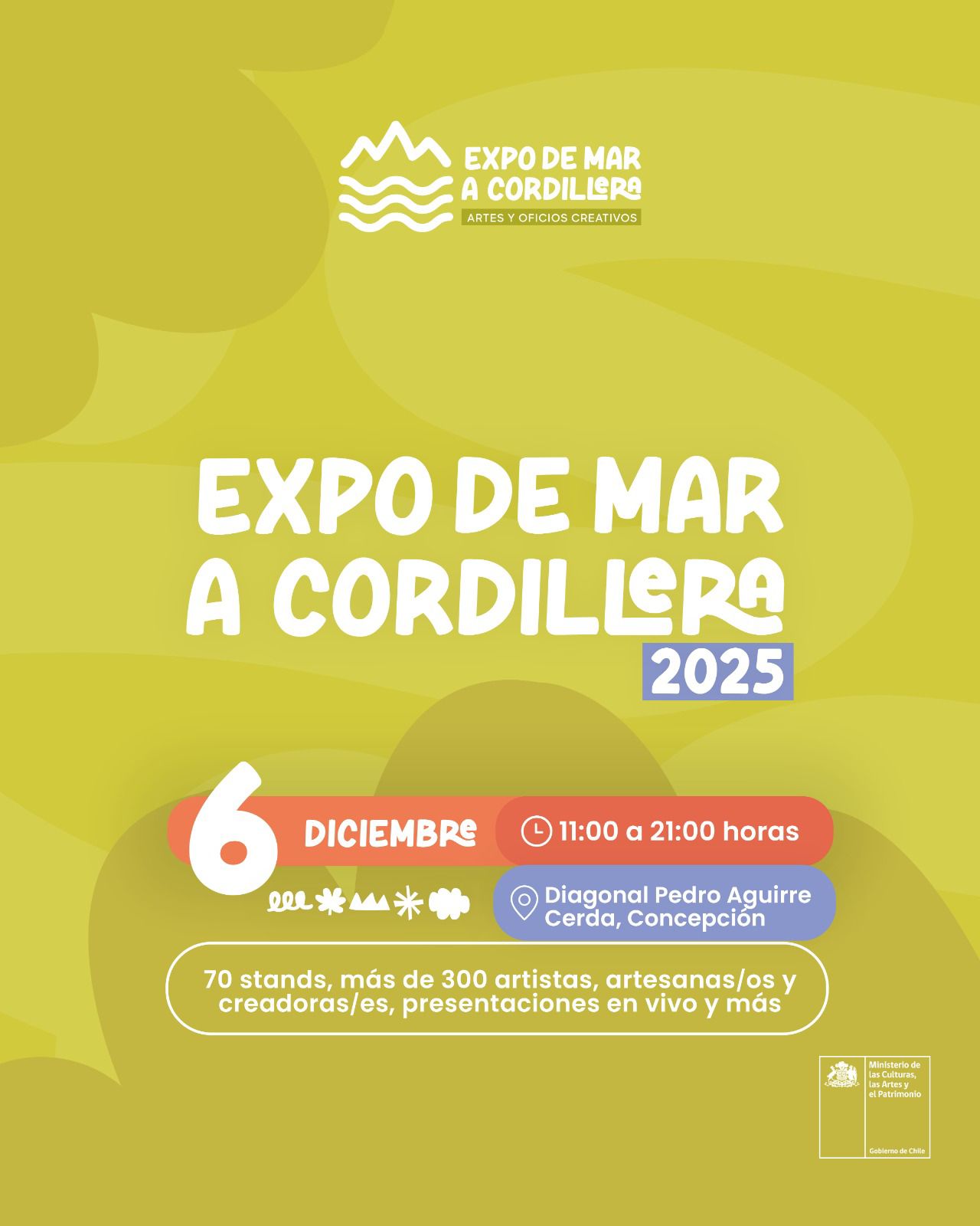 Nueva versión de la Expo “De Mar a Cordillera” reunirá a más de 300 artistas y oficios creativos