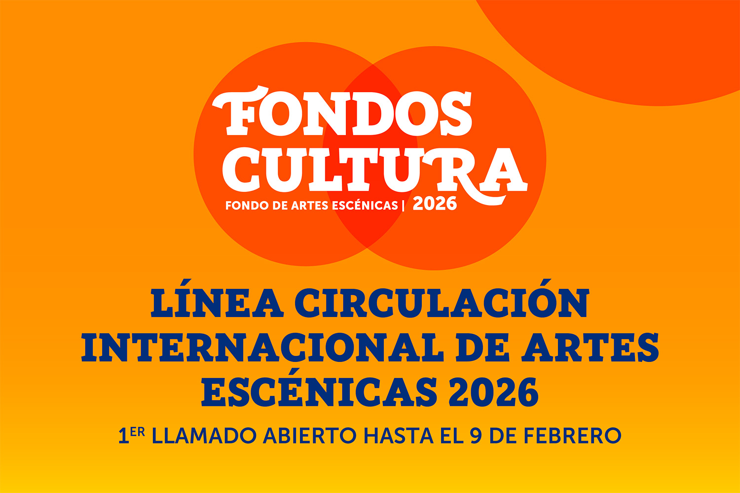 Circulación Internacional de Artes Escénicas 2026 – Primer llamado