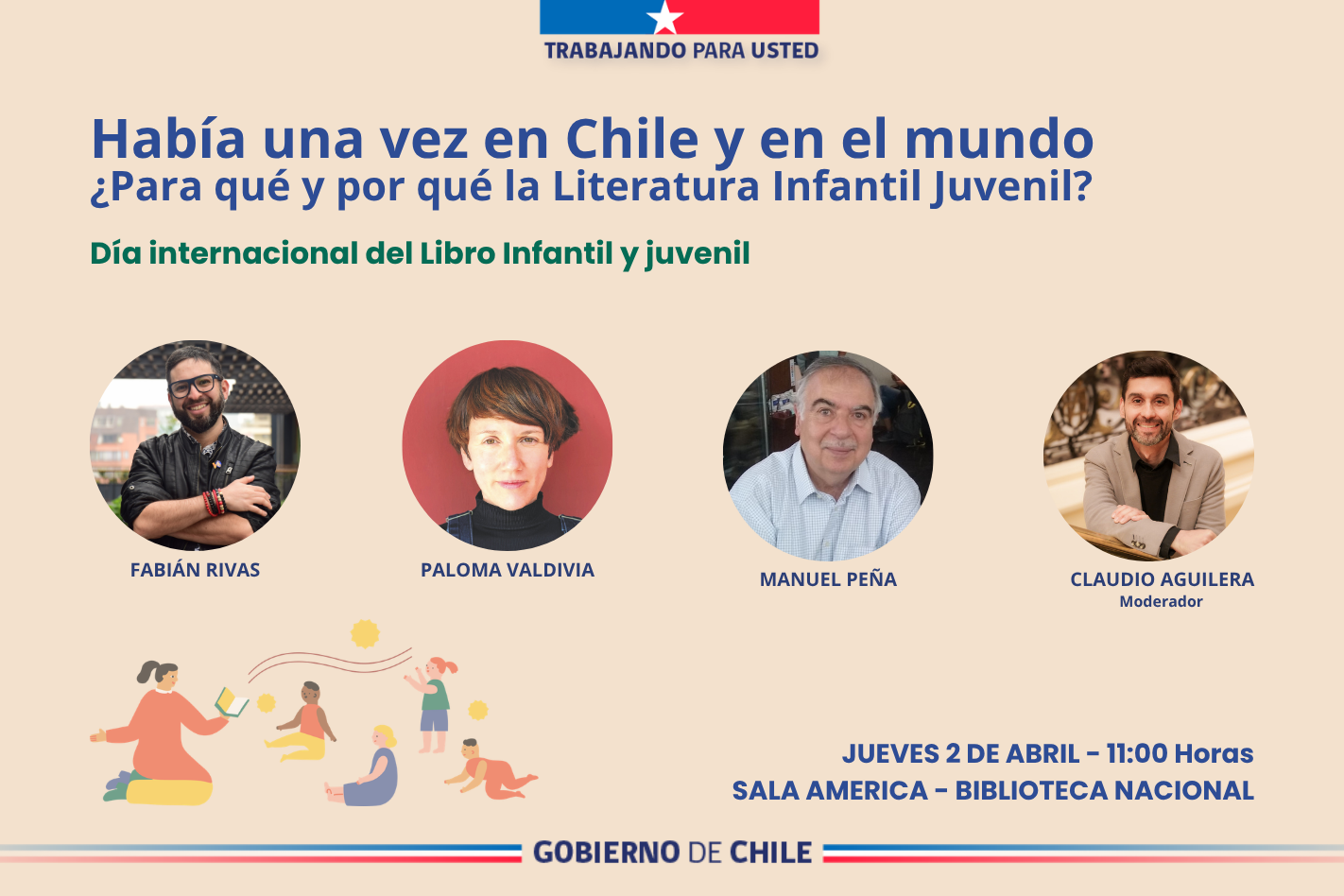 Conversatorio sobre literatura infantil y juvenil reunirá a destacados autores en la Biblioteca Nacional