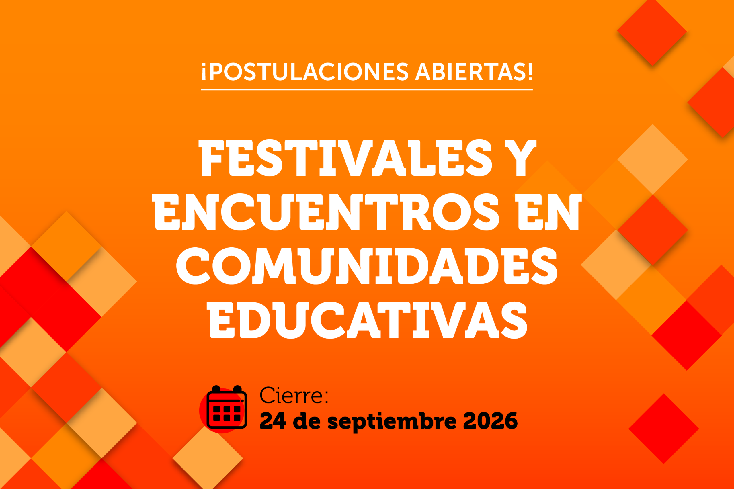 convocatoria para el desarrollo de festivales y encuentros de artes escénicas en espacios educativos