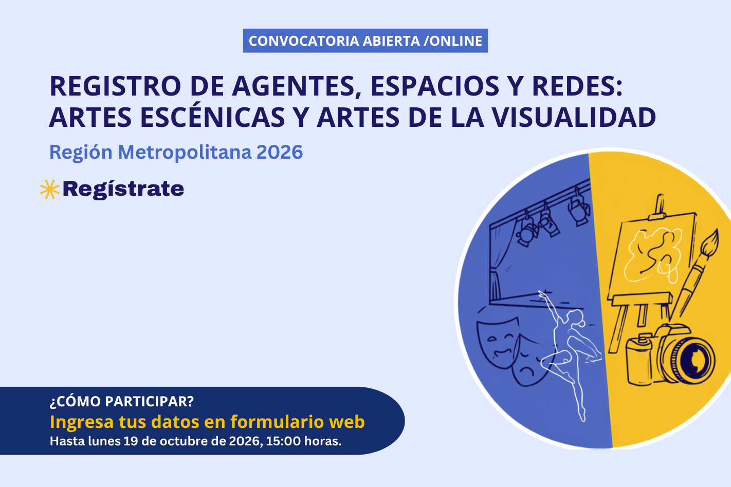 Sé parte de la Cartografía de las Artes Escénicas y de la Visualidad de la Región Metropolitana