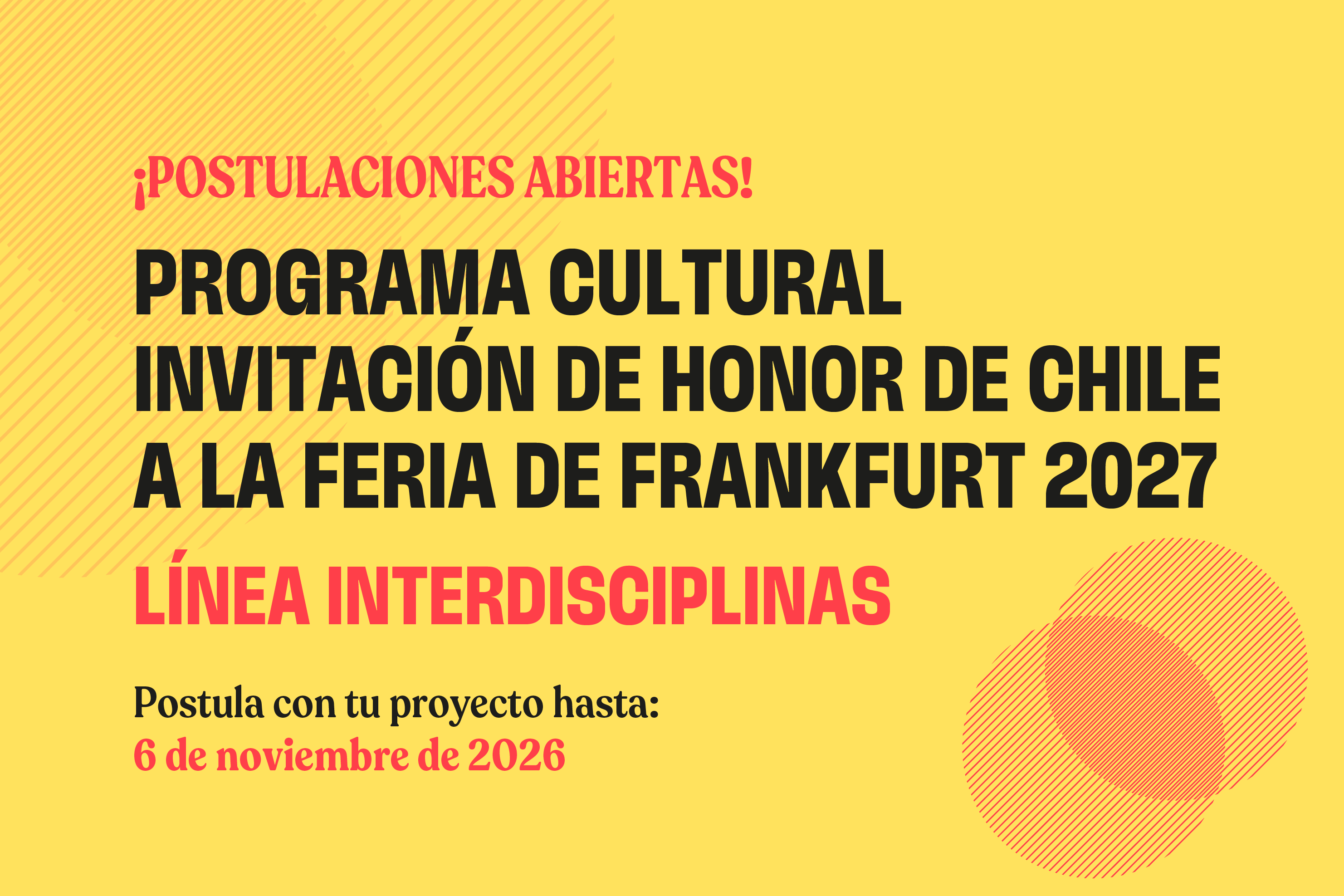 Chile Guest of Honour at the Frankfurt Book Fair 2027 — Interdisciplinary Arts Line, CLP 28.3M per Project for Chilean Artists (Up to 3 Projects)