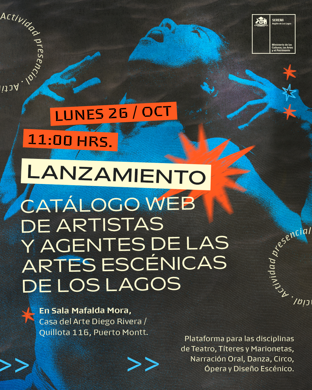 Los Lagos lanzará catálogo web para visibilizar a artistas y agentes de las artes escénicas de la región